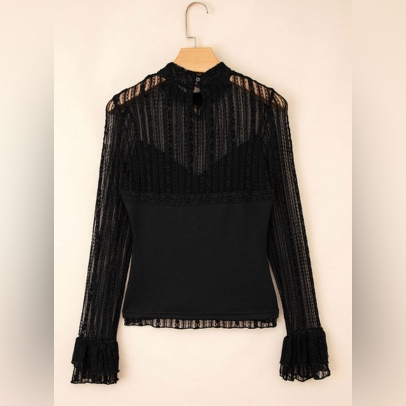 Elegant Black Lace Women Top - Picture 12 of 15